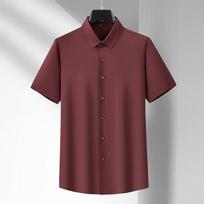 Men's Plus Size Ice Silk Short Sleeve Shirt 5XL vyno raudonos spalvos