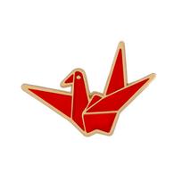 Paper Cranes Brooch Red White Origami Bird Enamel Pins Denim Jackets Lapel Pin Creative Badge Wish Jewelry Lover Gift Wholesale raudona