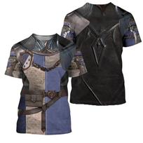 3D Print Knight Medieval Armor Graphic T Shirt For Men Summer Casual Round Neck Short Sleeve Tshirts Men's Hip Hop Tshirts Top S