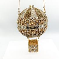 Hot Air Diamond Women’s Crystal Evening Clutches Gold Metal Rhinestone Diamond Party Prom Purse And Handbags Minaudiere Clutches 11cmX11cmX11cm
