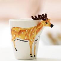 New design Creative Ceramic 3D Mug,coffee milk puer tea mugs 3D animal shape Hand painted animals Giraffe Cow Monkey cup gift 400ml