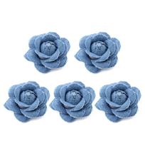 DIY Denim Flower Decorations for Home, Clothing Decoration and Accessories - Pack of 5