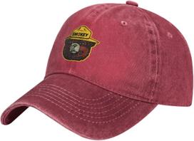 Smokey The Bear Denim Trucker Hat Baseball Cap for Unisex Or Women Cowboy Caps Adjustable
