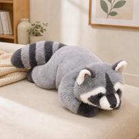 30-60cm Cute Realistic Raccoon Plush Toy Soft Stuffed Animal Pillow Doll Birthday Gift 30cm pilka spalva