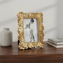 Vintage Petal Photo Frame Luxury Feel Baroque Style Holder Tabletop or Wall Mount Ornate