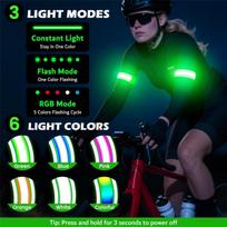 2 Pack LED Armband Rechargeable For Running Light Up Arm Bands For Night Walking High Visibility Reflective Running Blue