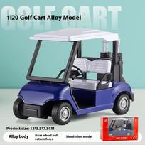 Miniature 1:20 Scale Golf Cart Model Car With Retro Spring Action, Kids' Toy Vehicle For Playroom & Outdoor Fun