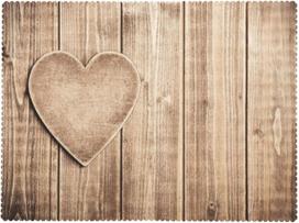 Romantic Heart Shape Wood Plank Tablecloth, Rustic Lover Pattern Rectangular Washable Table Cover for Home Dining Kitchen 90x140cm
