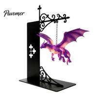 Drakono tema Namų aksesuarai Magiška plaukiojanti knygų lentynos lempa, Šilta LED naktinė lemputė, Fantazijos magiškos statulos dekoras Skaitymo kampelio dekoras, Unikalus violetinė