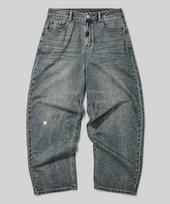 Beodeonteu Scratch Washed Balloon Denim Pants [Sand Blue] Sand Blue/S