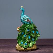 9x9x15cm Resin Mini Peacock Figurine Miniatures Home Decoration Statue Ornament Wedding Gift Left