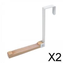 2x Over The Door Hook Metal Wooden No Assembly Space Saving Collapsible Organizer