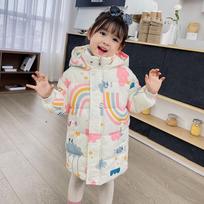 2025 Children's Mid-Length Korean Style Down Coat - Cute Winter Cotton-Padded Jacket for Boys and Girls 110cm