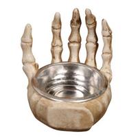 Yousheng Halloween Candle Holder Spooky Resin Grim Reaper Skeleton Human Organ Statue Tabletop Tea Light Holder for Home Office Kitchen Mantel Decor A