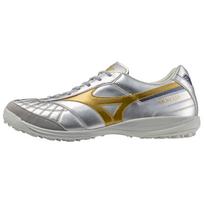 Mizuno MORELIA SALA TF Turf Slip Resistant Abrasion Resistant Soccer Shoes Unisex Silver Mizuno Q1GB251104 39 sidabras