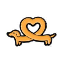 Heart Dachshund Shirt Lapel Pins Cartoon Character Enamel Brooch Pin Dog Enamel Pins Badge Clothes Bag Jewelry Gifts 1