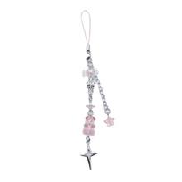 Adorable Butterfly Bear Keychain for Your Phone Anti-Lost Beaded Pearl-Mobile Phone Chain Personality Phone Lanyard 1