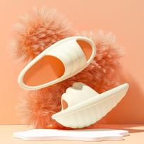 Fashion High-Quality Slimming Shoes EVA Rocking Shoes Big S Leg-Shaping Slippers Stretching Shoes Yoga  for Indoor Fitness Training One Size smėlis