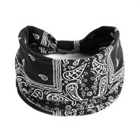 New Boho Flower Print Wide Headbands Vintage Knot Elastic Turban Headwrap for Women Girls Cotton Soft Bandana Hair Accessories