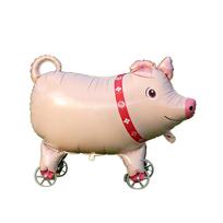 Aluminum Film Foil Balloons Cartoon Design With Wheels Animal Balloons Animal Shape Standing Animals Standing Balloons as show