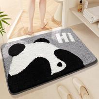 Selected room specific floor mat, water absorbing quick drying household foot mat, cartoon plush bathroom door mat, panda toilet 50x80cm19.7x31.5in