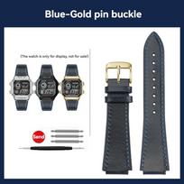 Genuine Leather Watch Strap for Casio A158 A168 A159 A169 F91W AE-1200WHD/ae1300 Pin buckle folding buckle Men BlueRed Watchband 18mm--width