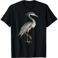 Heron Shirt Water Bird Lover Blue Heron coastal birds T-Shirt S juoda