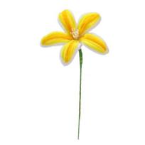 Finished Pipe Cleaner Flower Handmade Long Stem Lily Flower Craft Preserved Fake Flowers Gift for Anniversary Birthday Mother's Day geltona