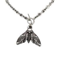 Gothic Death Moth T Shaped Alloy Necklace 44cm Lightweight Chain Jewelry for Unique Gothic and Fashion Accessories 1