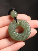 Natural Hetian Jade Pixiu Pendant, Unisex Lake Water Green Double Pixiu Peace Buckle, Certificate Included