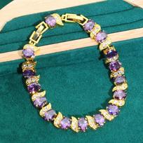 Middle East, Europe and America Jewelry Fashion AAA Zircon Bracelet Women's Jewelry Exquisite Jewelry 2026 18cm violetinė
