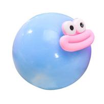 Animacinis dešrainio burnos streso kamuoliukas Žaislas Streso mažinimas Didelės akys Suspaudžiamas kamuoliukas Fidget žaislas Lėtai kylantis Namų biuro darbuotojo stalo žaislas 10cm mėlyna