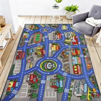 Vaikų eismo kelių žaidimų kilimas Skalbiamas automobilio žemėlapis Edukacinis mokymosi darželio kilimas žaidimų kambariui Miegamojo dekoras Alfombra 40x60cm blue