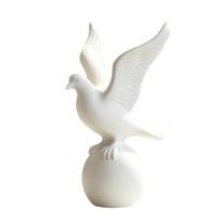 3D Printed White Bird Figurine Small Peace Bird on Ball Statue Small Decorative Bird Sculpture for Indoor Desk Shelf Decor balta