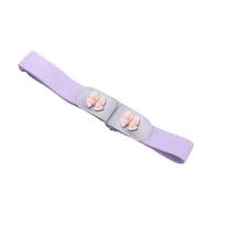 Adjustable Length Waist Lazy Belt Press Buckle Style Invisible Belt  for Women Men Purple Bowknot