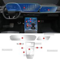 For A5 S5 2025 Protective Film Accessories Interior Transparent TPU GPS Navigation Gear Panel Center Console Sticker LHD. LHD