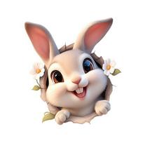 Cute Bunny Toilet Sticker, Removable Peel And Stick Cartoon Rabbit Sticker, Self-Adhesive Bathroom Decal for Toilet Lid, Wall Decor A