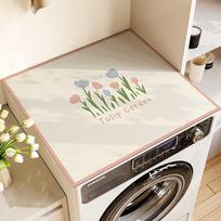 Ins-Style Drum Washing Machine Dust Cover & Fridge Diatomaceous Earth Non-Slip Water Absorption Mat 40*50cm tulpės spalva