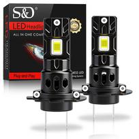 2Pcs H4 H7 LED Car Headlight Bulbs Canbus Hi low Beam Lights with Turbo Fan LED Fog Lights for Auto Driving Lights 6000K White 12V H7