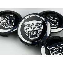 4 juodų Jaguar 59 mm ratlankių gaubtelių rinkinys – Pakeičiamas ABS plastikas, 4 vnt. pakuotė, tinka daugumai Jaguar modelių