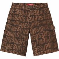 Supreme Repeat Jacquard Double Knee Denim Short Dark Brown 30