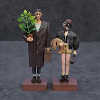 16cm Leon: The Professional Movie Peripheral Miniature Model Statue Jean Reno Scene Collection Desktop Decoration Doll Toy Gift