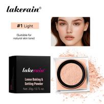 Lakerain Square Box Loose Powder: Natural Concealer, Long-Lasting, No-Smudge Makeup Setting Powder 20g