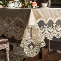 Tablecloth Table Golden Velvet Champagne High Grade Europe Lace Fabric Rectangular Dining Table Cover Coffee Nordic Chair Cover 85x85cm