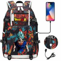 Dragon Ball USB Goku Backpack for Teens Students Boys Girls Casual Large Capacity Travel Daypack (47cmx30cmx15cm) 17inch
