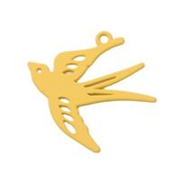 Elegant Swallow Bird Openwork Charm Pendant Lightweight Alloy Jewelry Component For DIY Necklace Earring Accessories geltona