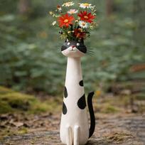 Resin Dog Flower Vase Creative Ornament Cute Dog Shaped Flower Vase For Living Room Office Study Home Decoration A4