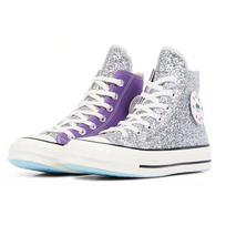 Chiara x Converse 1970-ųjų Blizgučiai Aukštakulniai Didelės Akys Blizgučių Aukštakulniai Drobės Batai Moterims Pilki Violetiniai 37.5