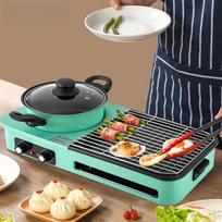 Daugiafunkciniai elektriniai griliai Bekūniai nelipnūs elektriniai kepimo indai 3 viename Korėjietiško stiliaus BBQ karštas puodas Daugiafunkcinis virimo aparatas