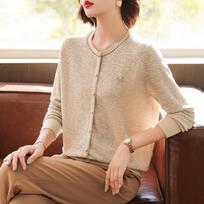 QianLian Mid-Aged Women's Knit Long-Sleeve Pullover XL abrikosas